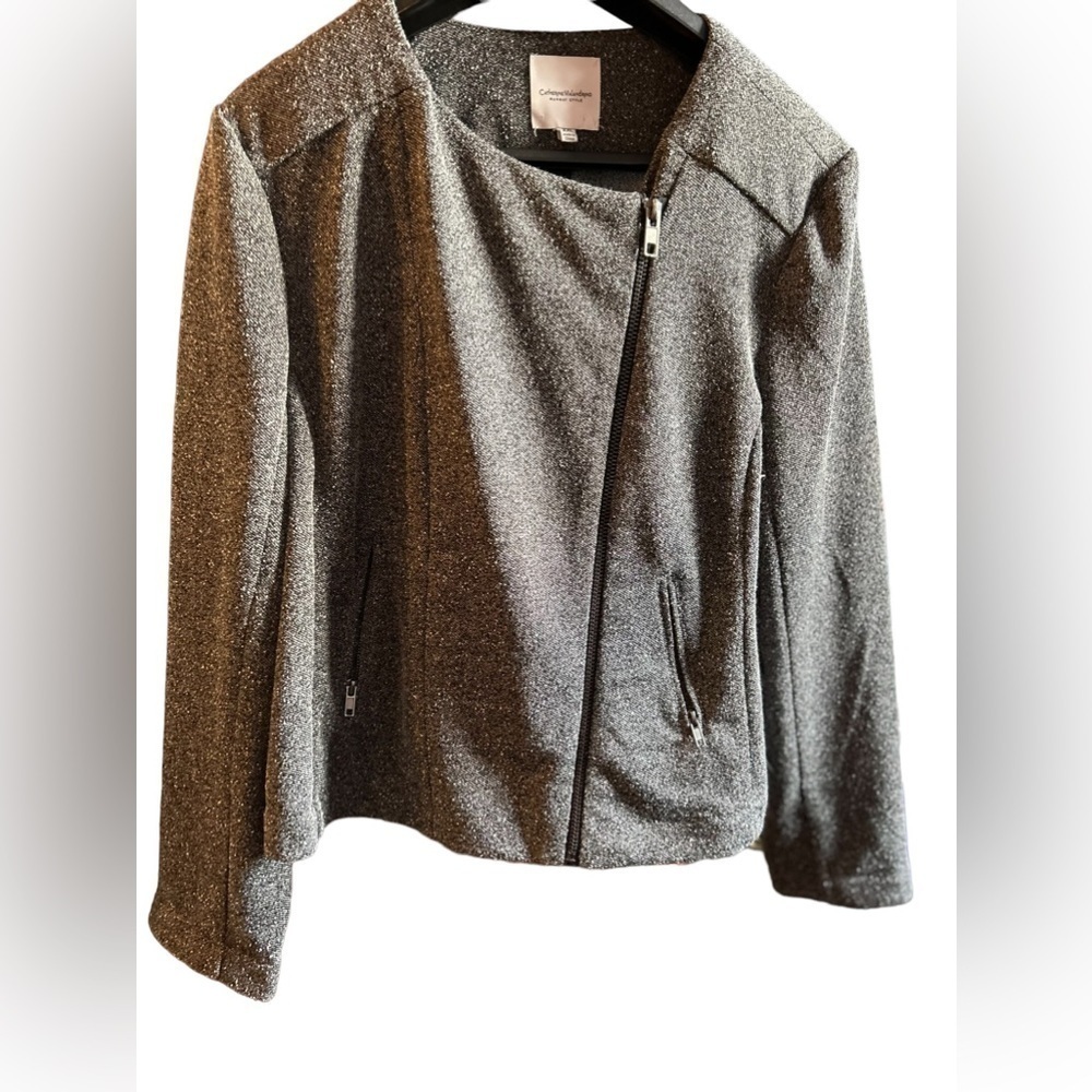 Catherine Malandrino Runway Style Moto Jacket Blazer Size‎ XXL Grey